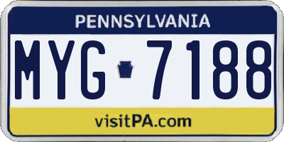 PA license plate MYG7188