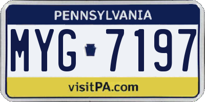 PA license plate MYG7197