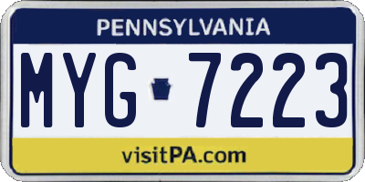 PA license plate MYG7223