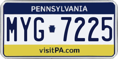 PA license plate MYG7225