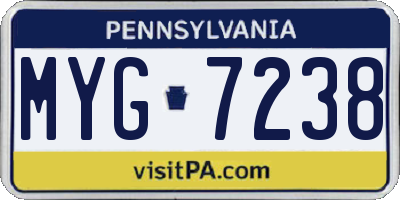 PA license plate MYG7238