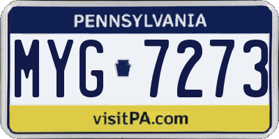PA license plate MYG7273