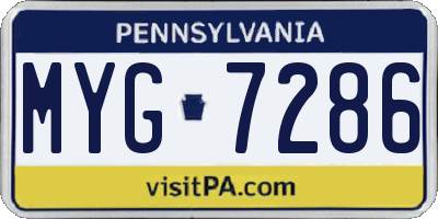 PA license plate MYG7286