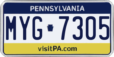PA license plate MYG7305