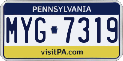 PA license plate MYG7319