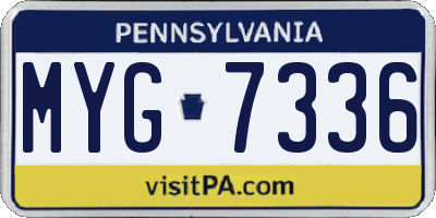 PA license plate MYG7336
