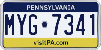 PA license plate MYG7341