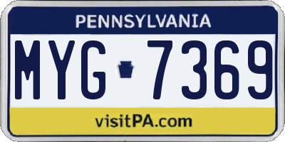 PA license plate MYG7369