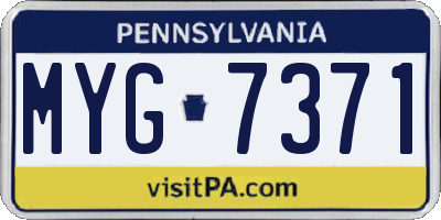 PA license plate MYG7371