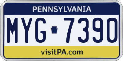PA license plate MYG7390
