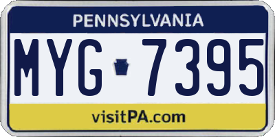 PA license plate MYG7395