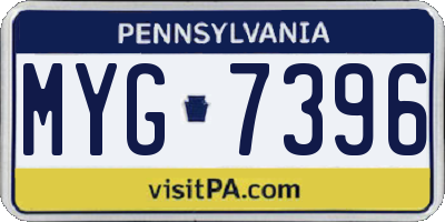 PA license plate MYG7396