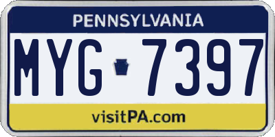 PA license plate MYG7397
