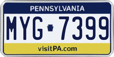 PA license plate MYG7399