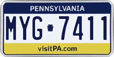 PA license plate MYG7411