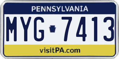 PA license plate MYG7413