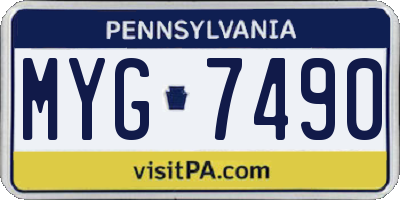 PA license plate MYG7490