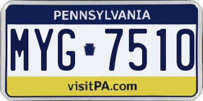 PA license plate MYG7510