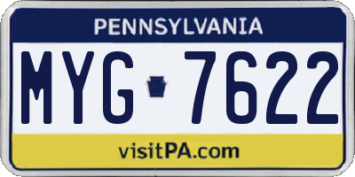 PA license plate MYG7622
