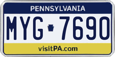 PA license plate MYG7690