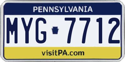 PA license plate MYG7712