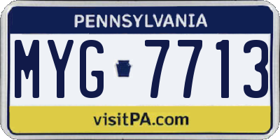 PA license plate MYG7713