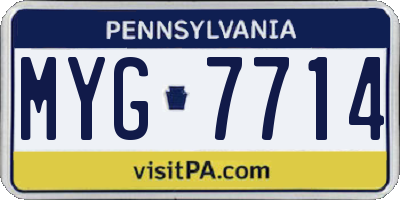 PA license plate MYG7714