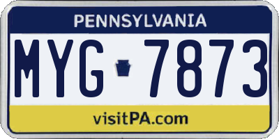 PA license plate MYG7873