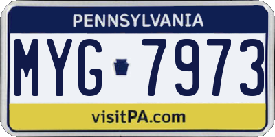 PA license plate MYG7973