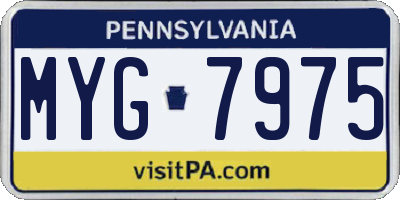 PA license plate MYG7975