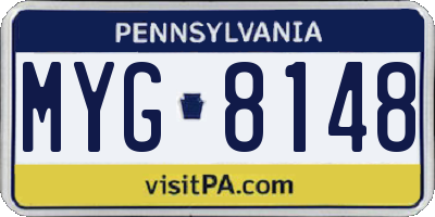 PA license plate MYG8148
