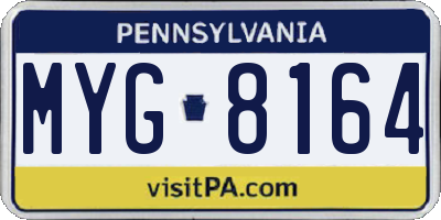PA license plate MYG8164