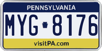 PA license plate MYG8176