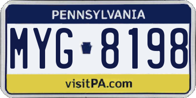 PA license plate MYG8198
