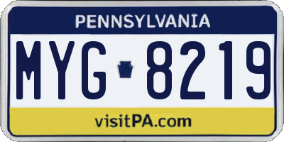 PA license plate MYG8219