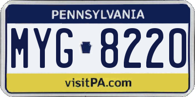 PA license plate MYG8220