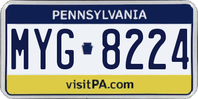 PA license plate MYG8224