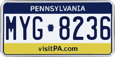 PA license plate MYG8236