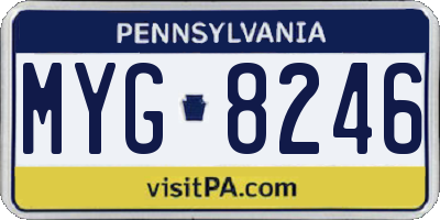 PA license plate MYG8246