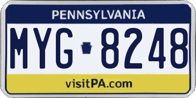 PA license plate MYG8248