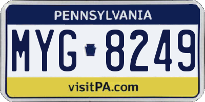 PA license plate MYG8249
