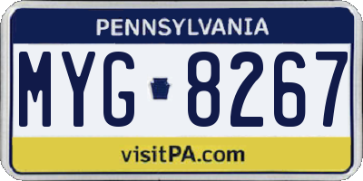 PA license plate MYG8267
