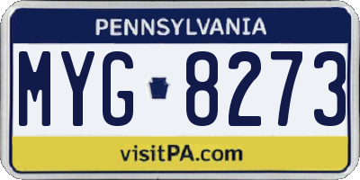 PA license plate MYG8273