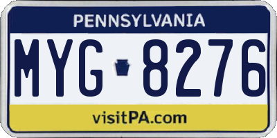 PA license plate MYG8276