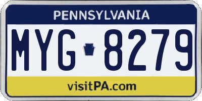 PA license plate MYG8279
