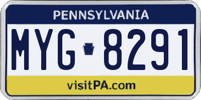 PA license plate MYG8291