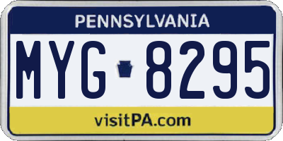 PA license plate MYG8295
