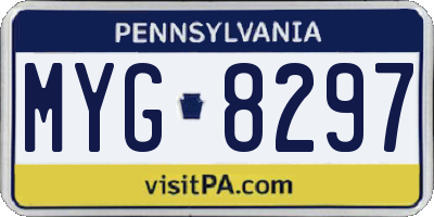 PA license plate MYG8297