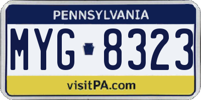 PA license plate MYG8323