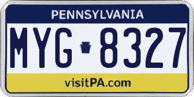 PA license plate MYG8327
